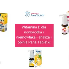 Różne preparaty z witaminą D w kroplach dla niemowląt i dzieci: D-Vitum, APO Krople, MyKids Vitamin D3, Juvit Baby D3, Biaron D.
