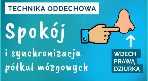 Technika oddechowa: Spokój i synchronizacja półkul mózgowych. Wdech prawą dziurką.