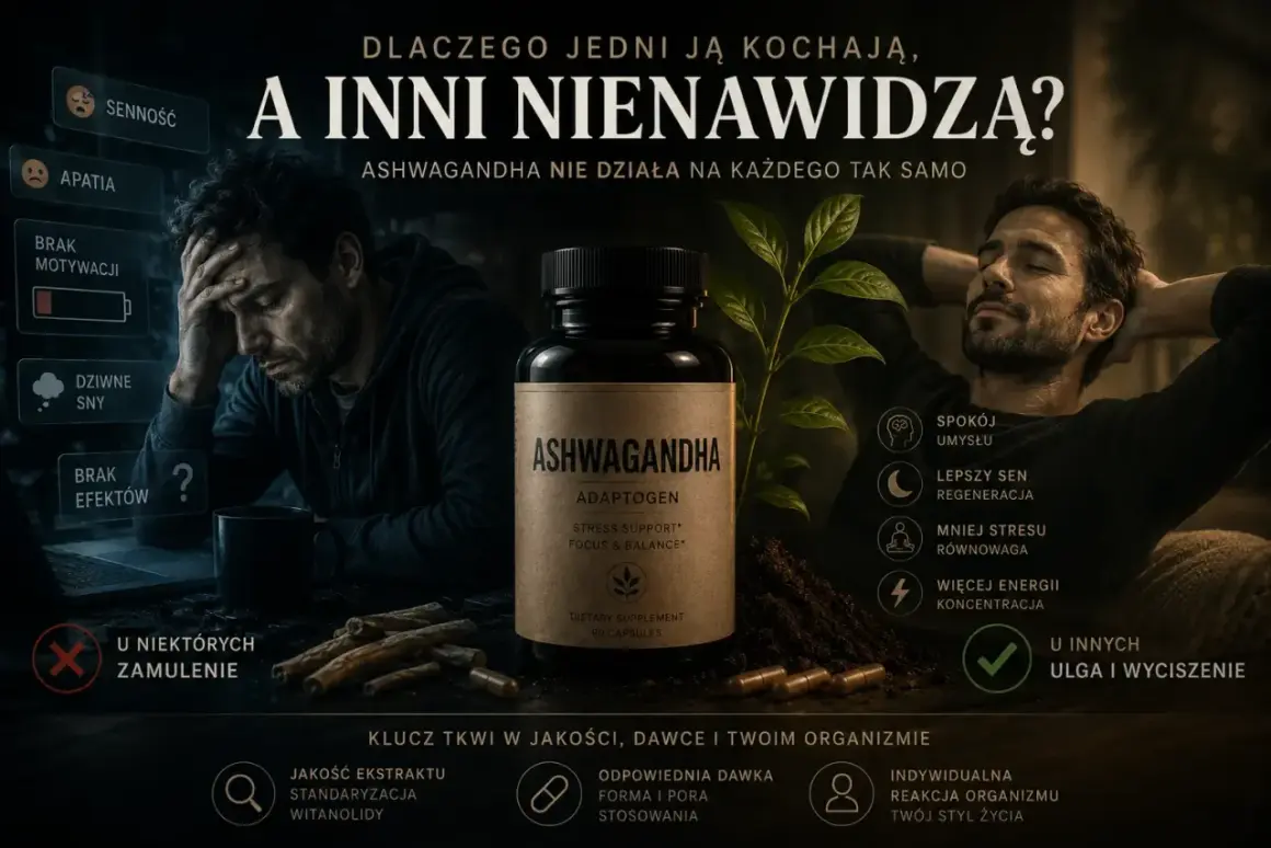 Ashwagandha: niektórzy odczuwają zamulenie i senność, inni ulgę i wyciszenie. Zrozumienie potencjalnych skutków ubocznych jest kluczowe.